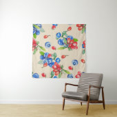 Goji, bosbes: waterverf illustratiepatroon. wandkleed (In situ)