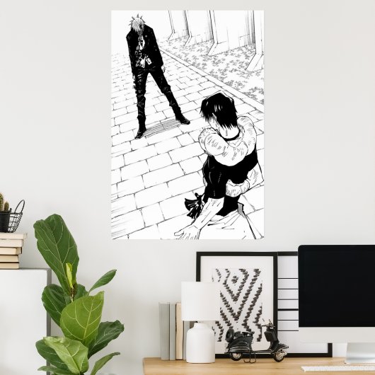 Gojo confronteert Toji Jujutsu Kaisen Manga Panel Poster (Thuiskantoor)