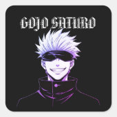 Gojo Saturo Anime Foam Boards Vierkante Sticker (Voorkant)
