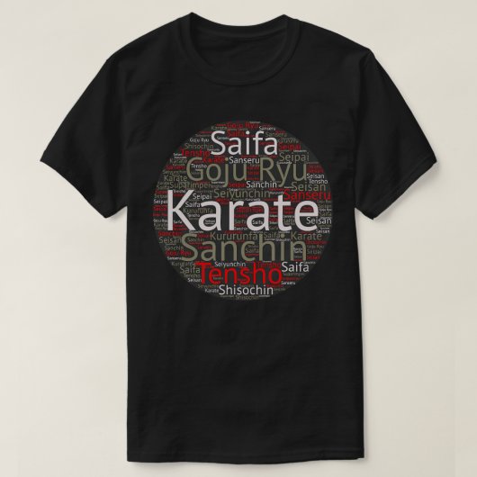 Goju Karate Kata Word Cloud T-shirt (Design voorkant)