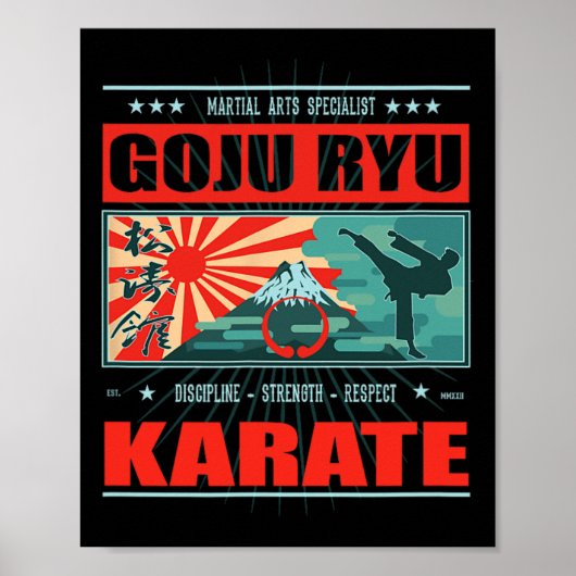 Goju Ryu Karate Kanji Poster (Voorkant)