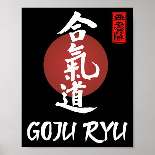 Goju Ryu Karate Uniform Goju Ryu Uniform Calligrap Poster (Voorkant)