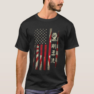 Goju Ryu Karate USA Amerikaanse Japanse Vlag Dojo  T-shirt