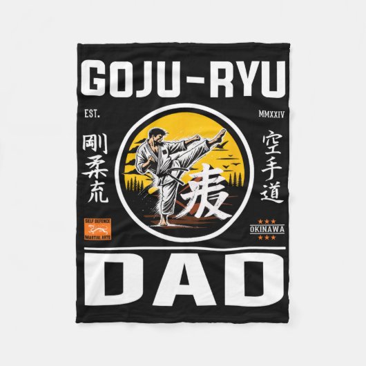 Goju-ryu karate vader voor vaders met karate pion fleece deken (Voorkant)