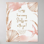 Gok hoeveel schelpen baby shower spel poster (Voorkant)