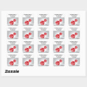 Gok rood dobbelsteen op zilver vierkante sticker (Vel)