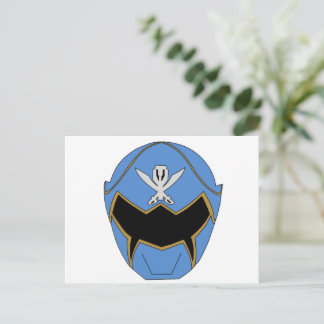 Gokai Super Mega Blauwe Helm Postkaart