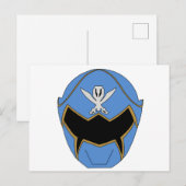 Gokai Super Mega Blauwe Helm Postkaart (Voorkant / Achterkant)