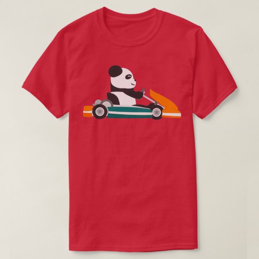 Gokart panda racen beer auto panda t-shirt (Design voorkant)