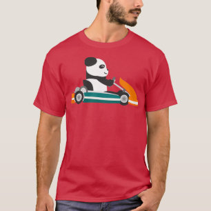 Gokart panda racen beer auto panda t-shirt
