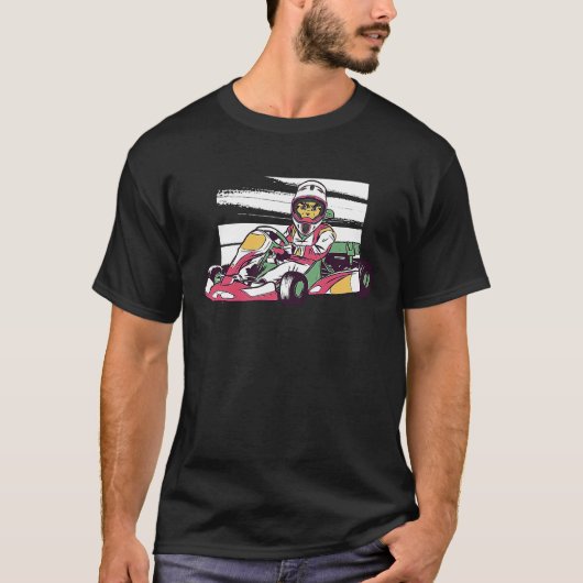 Gokart Track Karting Cat Kat Kitten T-shirt (Voorkant)