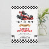 GoKart verjaardagsuitnodiging Kaart (Staand voorkant)