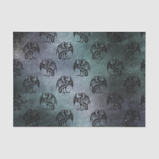gokdrakenpatroon tissuepapier (Voorkant)
