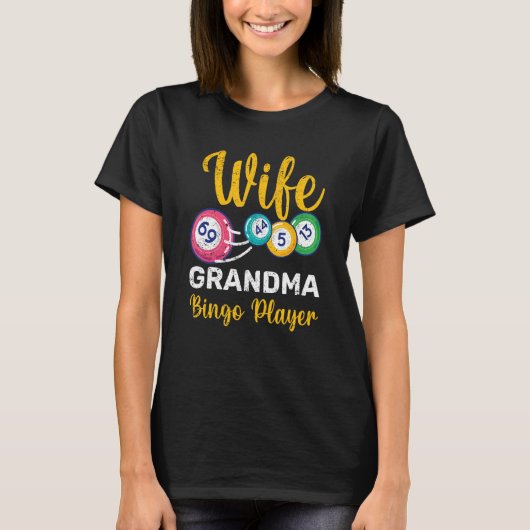Gokken Bingo Winnaar Oma Bingo Speler Nana B T-shirt (Voorkant)