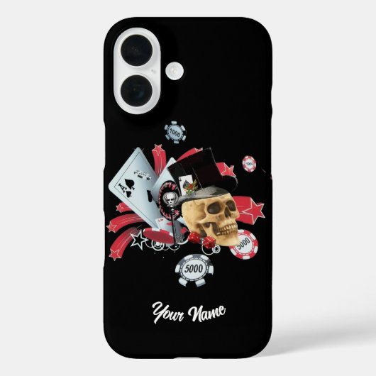 Gokken Casino Skull Case-Mate iPhone Case (Achterkant)