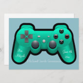 Gokken, controller, Bar Mitzvah, uitnodiging (Voorkant / Achterkant)