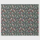 Gokken dobbelstenen poker chips schedel patroon cadeaupapier (Vlak)