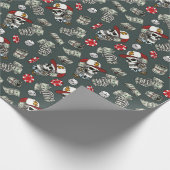 Gokken dobbelstenen poker chips schedel patroon cadeaupapier (Hoek)