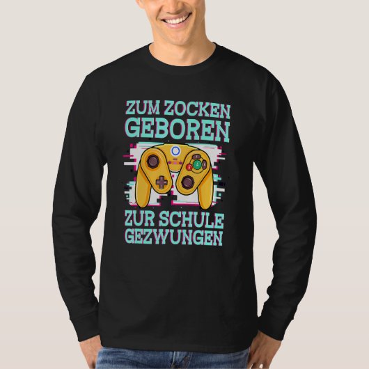 Gokken geboren op school forceerde console PS5 gam T-shirt (Voorkant)