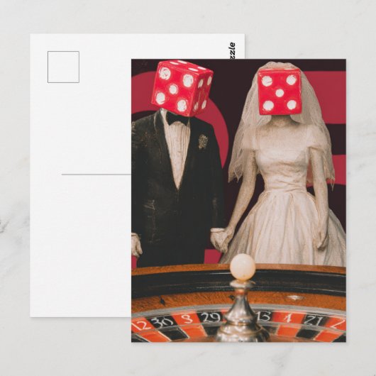 Gokken op het huwelijk surrealistisch briefkaart (Voorkant / Achterkant)