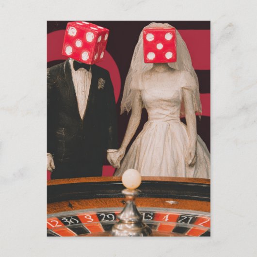 Gokken op het huwelijk surrealistisch briefkaart (Voorkant)