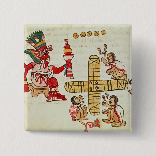 Gokken Patoli en de god Vierkante Button 5,1 Cm (Voorkant)