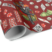  Gokken Poker Skull Poker Kaarten Patroon Cadeaupapier (Rol Hoek)