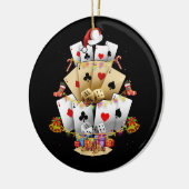 Gokken Poker Spel Xmas Verlichting Kerstboom A Keramisch Ornament (Links)