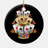 Gokken Poker Spel Xmas Verlichting Kerstboom A Keramisch Ornament (Achterkant)