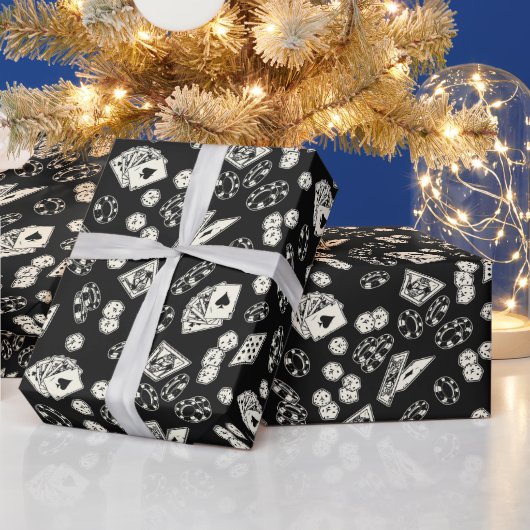 Gokken Poker Straight Flush Kaarten Dice Cadeaupapier (Feestdagen)