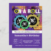 Gokken roulette chips vegas partij paarse kaart (Voorkant / Achterkant)