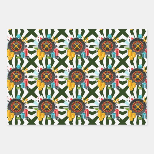 Gokken Wrapping Papier Flat Sheet Set van 3 Inpakpapier Vel (Voorkant)