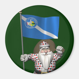 Gokker de Kerstman met Vlag van Las Vegas Magneet