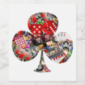 Gokkers Genot - Las Vegas Iconen Collage Wijn Etiket (Enkel label)