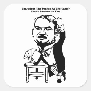 gokpoker casino sucker citeert kunst vierkante sticker