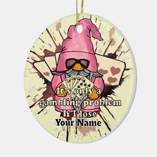 Gokprobleem gnoom keramisch ornament (Links)