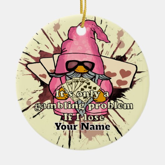 Gokprobleem kabouter keramisch ornament (Voorkant)