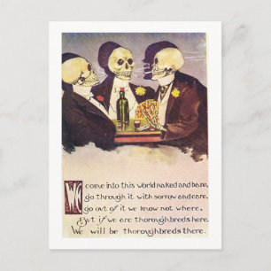 Gokskeletten — oud beeld briefkaart