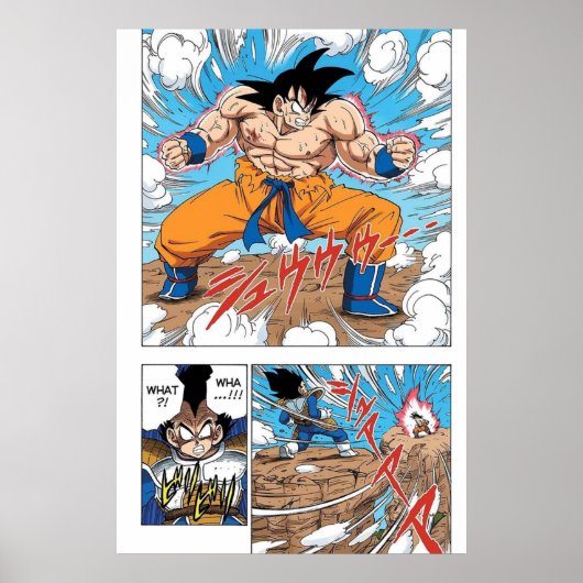 Goku vult VS Vegeta op Poster (Voorkant)