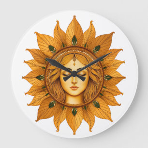 Gol Bano Collectie   Perzische Gouden Zon Wandschi Grote Klok