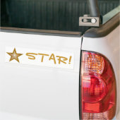 Gol Star 'STAR!' bumpersticker wit (Op Truck)