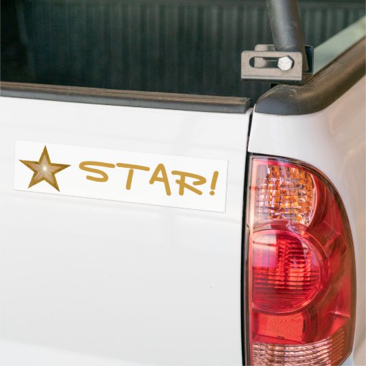 Gol Star 'STAR!' bumpersticker wit (Op Truck)