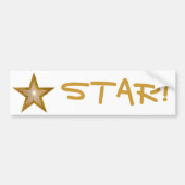 Gol Star 'STAR!' bumpersticker wit (Voorkant)