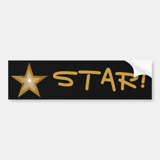 Gol Star 'STAR!' bumpersticker zwart (Voorkant)