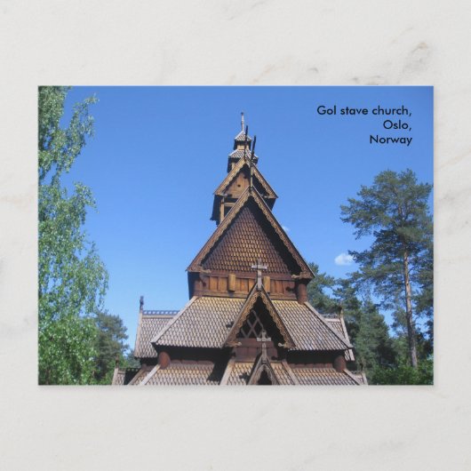 Gol stave Church briefkaart #1 (Voorkant)