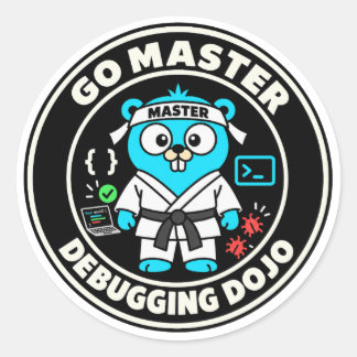 Golang Gopher, Go taal mascotte. Programmeren Ronde Sticker