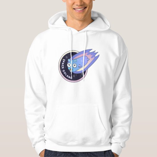 Golang gopher ruimtecomet hoodie (Voorkant)