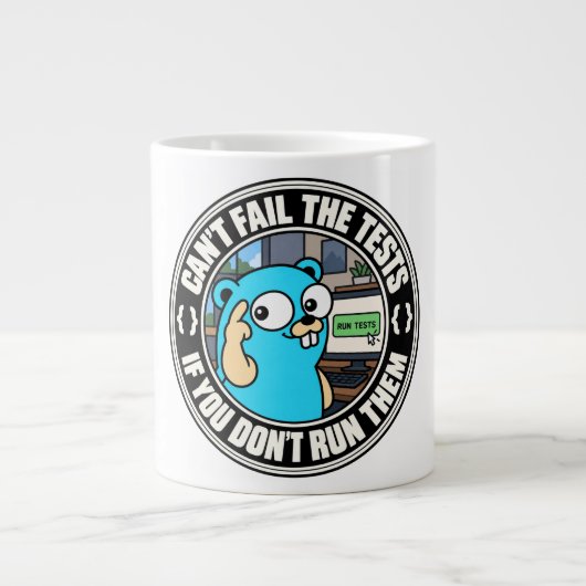 Golang Gopher Test meme Grote Koffiekop (Voorkant)