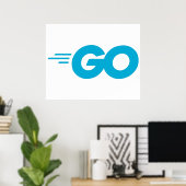Golang-logo (Go-programmeertaal) Poster (Thuiskantoor)