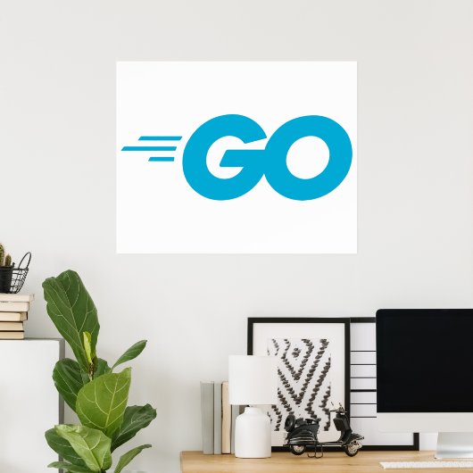 Golang-logo (Go-programmeertaal) Poster (Thuiskantoor)